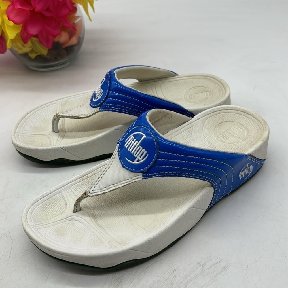FitFlop Blue White Sandals Size 5 FFL5515